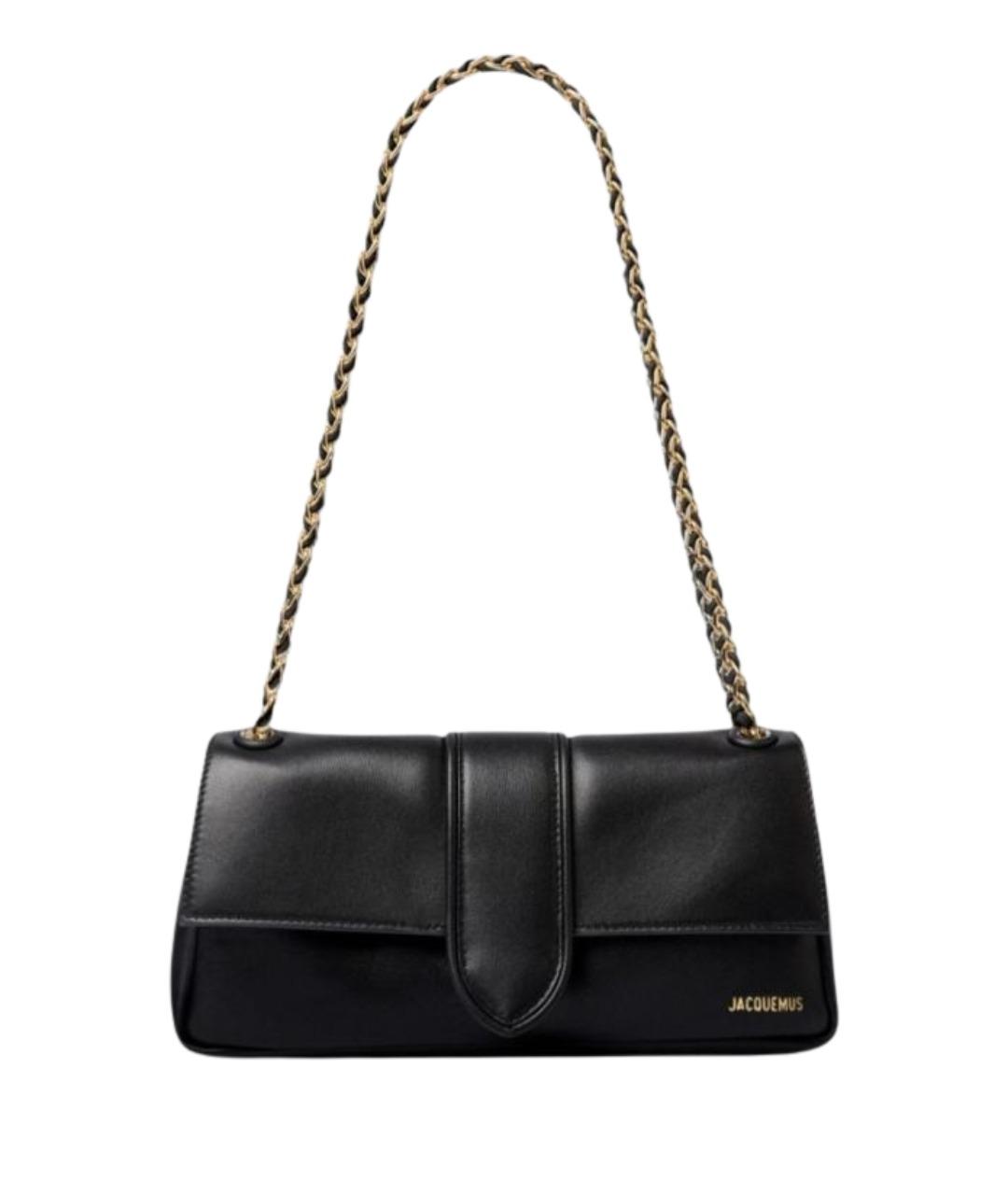 JACQUEMUS Черная кожаная сумка через плечо, фото 1