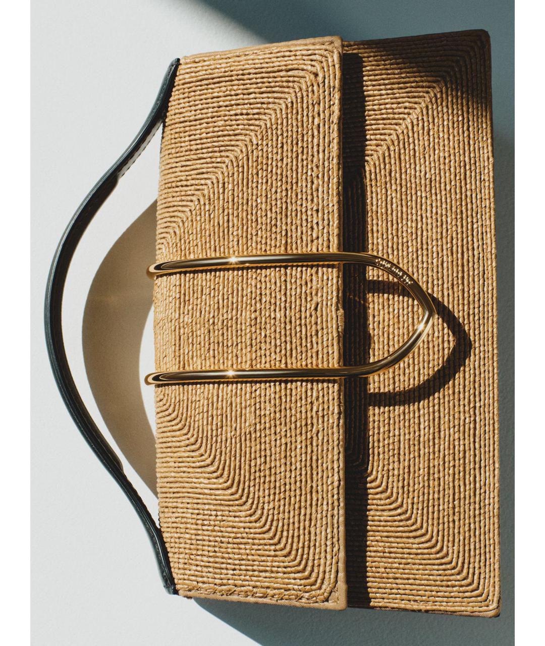 JACQUEMUS Бежевая пелетеная сумка через плечо, фото 3