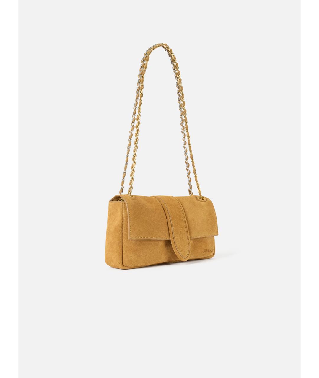 JACQUEMUS Бежевая замшевая сумка через плечо, фото 3