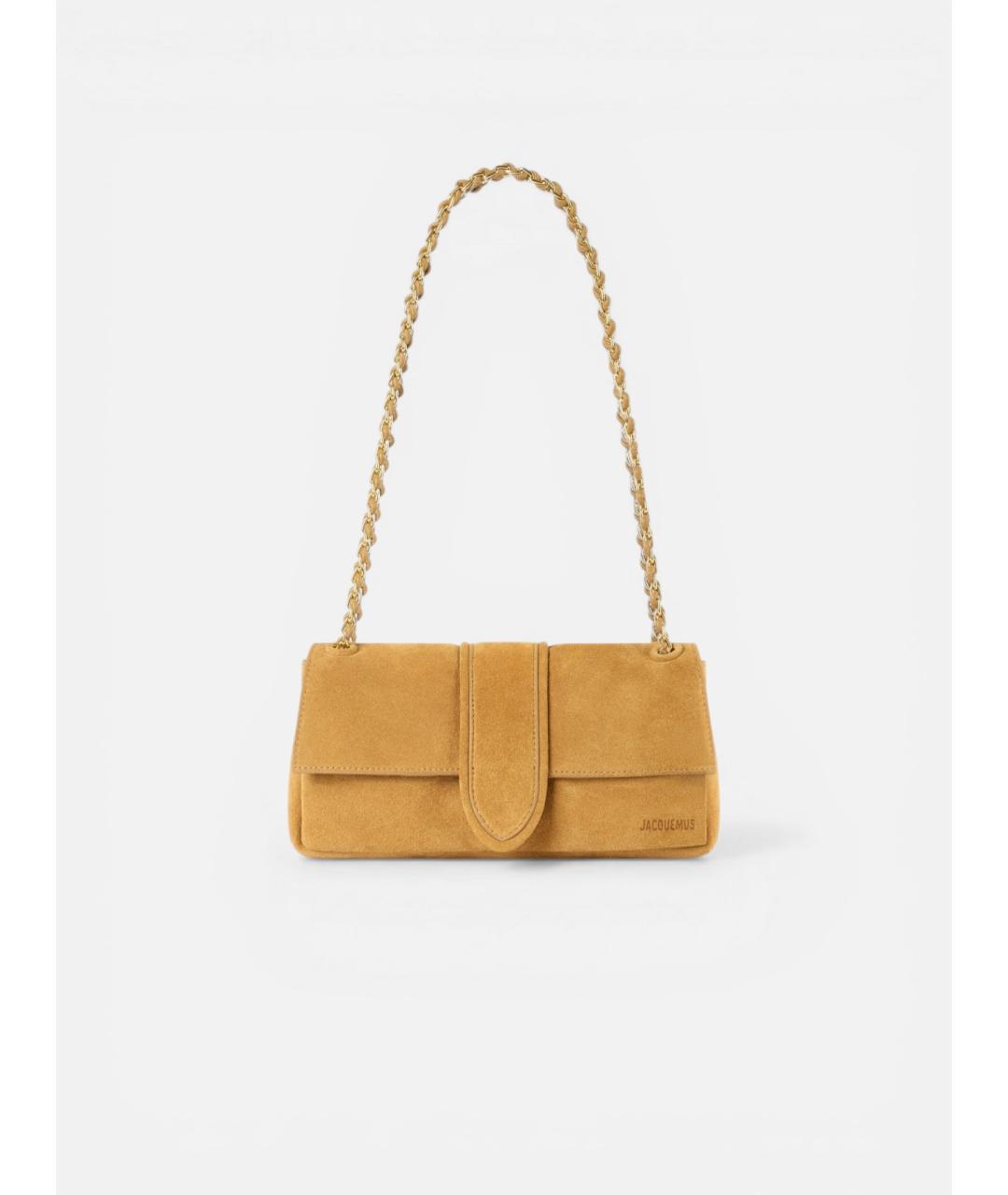 JACQUEMUS Бежевая замшевая сумка через плечо, фото 6
