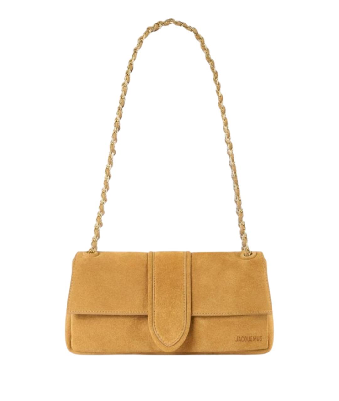 JACQUEMUS Бежевая замшевая сумка через плечо, фото 1