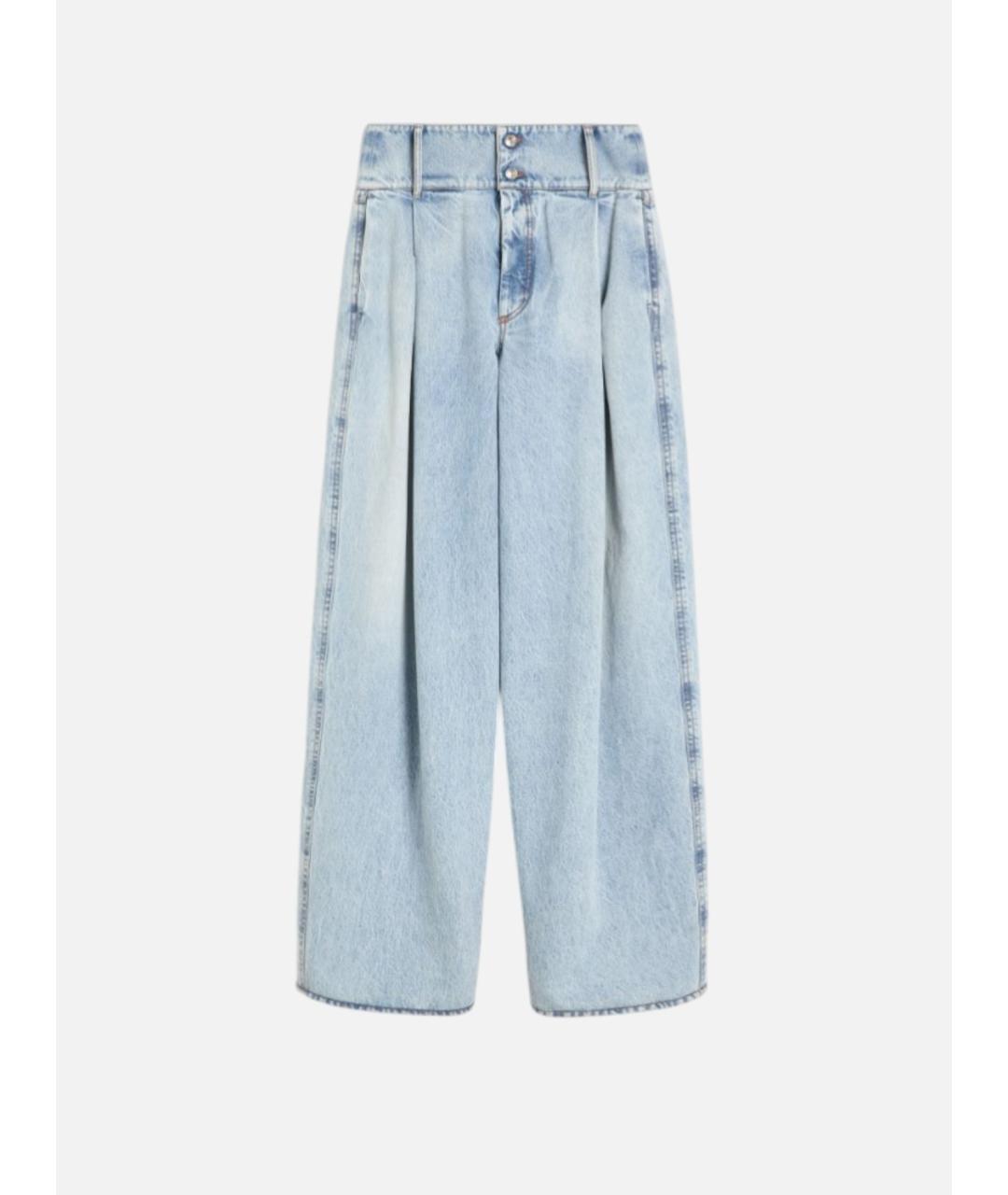 SPORTMAX Голубые хлопковые прямые джинсы, фото 6