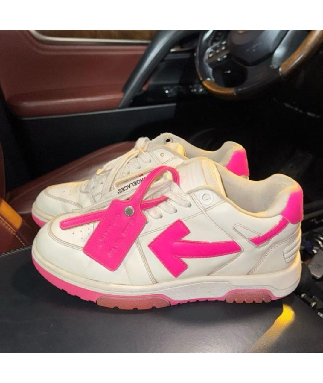OFF-WHITE Розовые кожаные кроссовки, фото 3