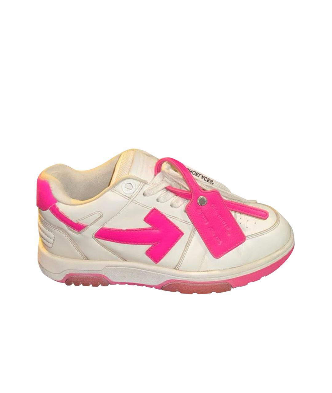 OFF-WHITE Розовые кожаные кроссовки, фото 1