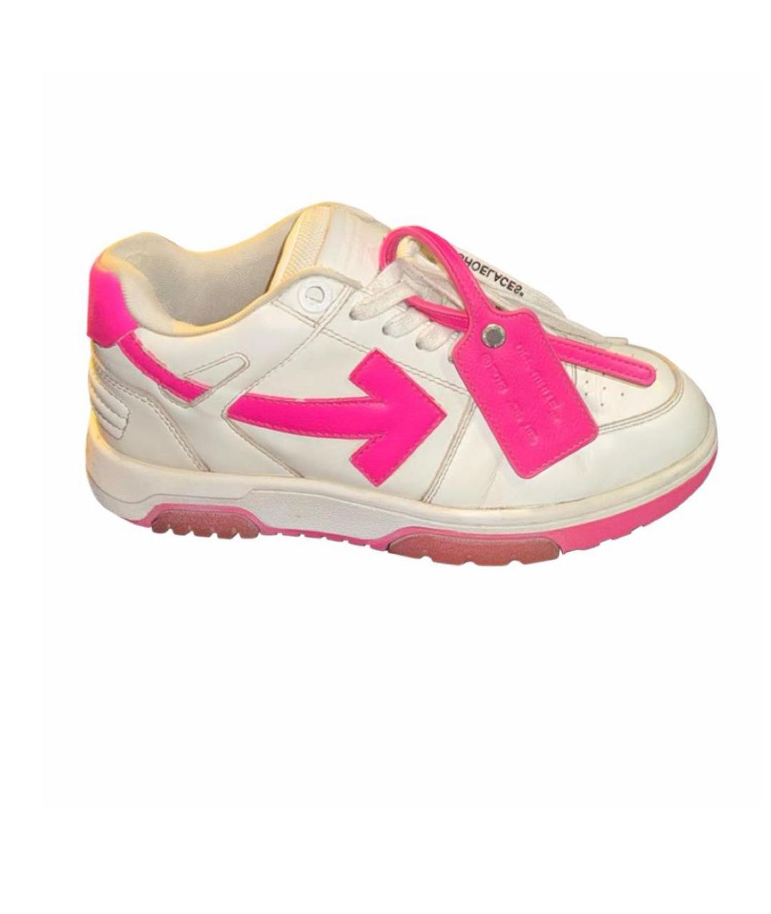 OFF-WHITE Розовые кожаные кроссовки, фото 4