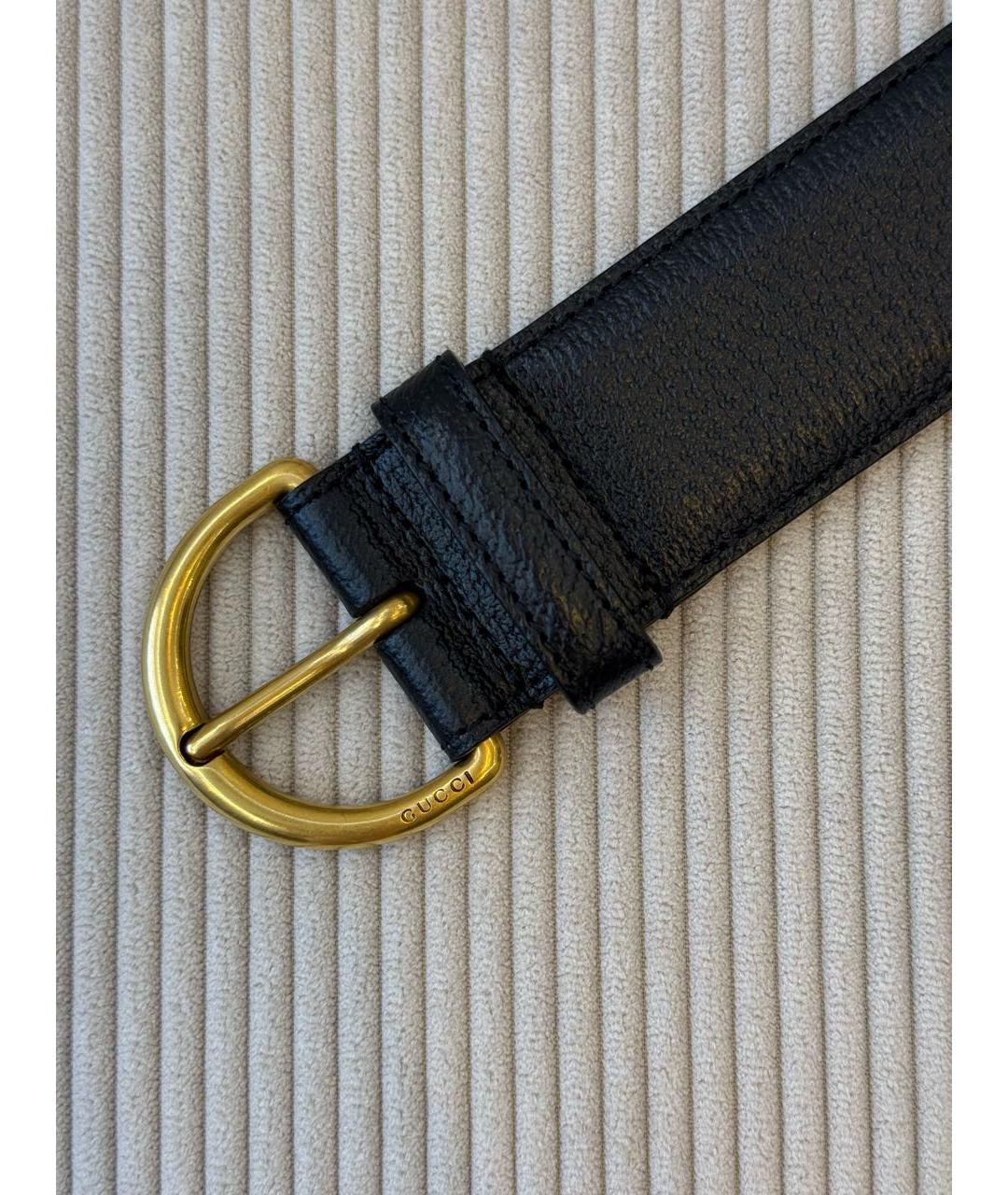 GUCCI Черный кожаный ремень, фото 3