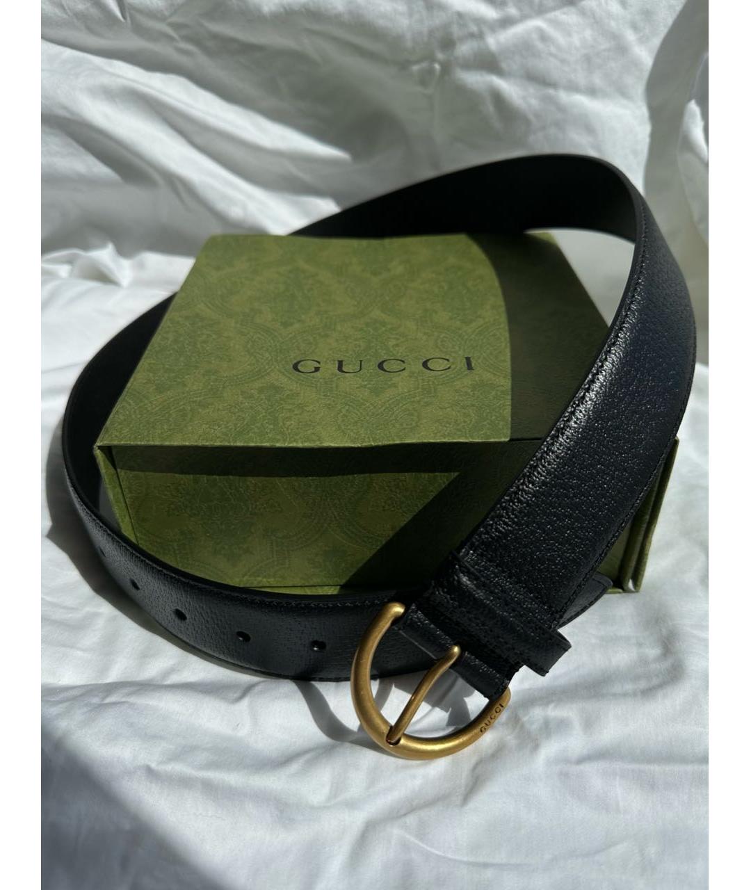 GUCCI Черный кожаный ремень, фото 2