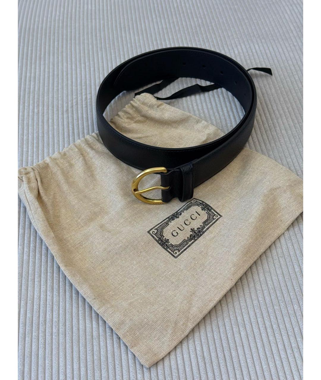 GUCCI Черный кожаный ремень, фото 8