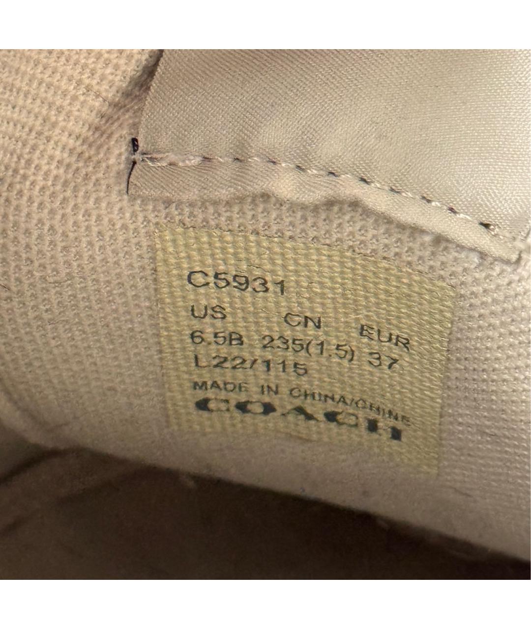 COACH Коричневые текстильные кеды, фото 5