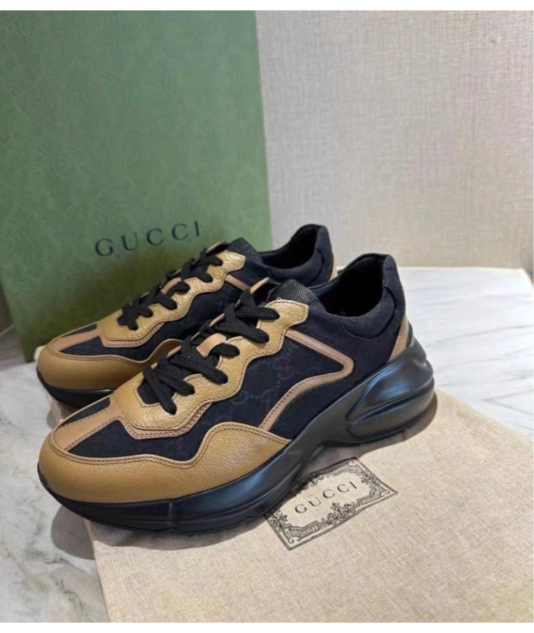 GUCCI Коричневые низкие кроссовки / кеды, фото 2