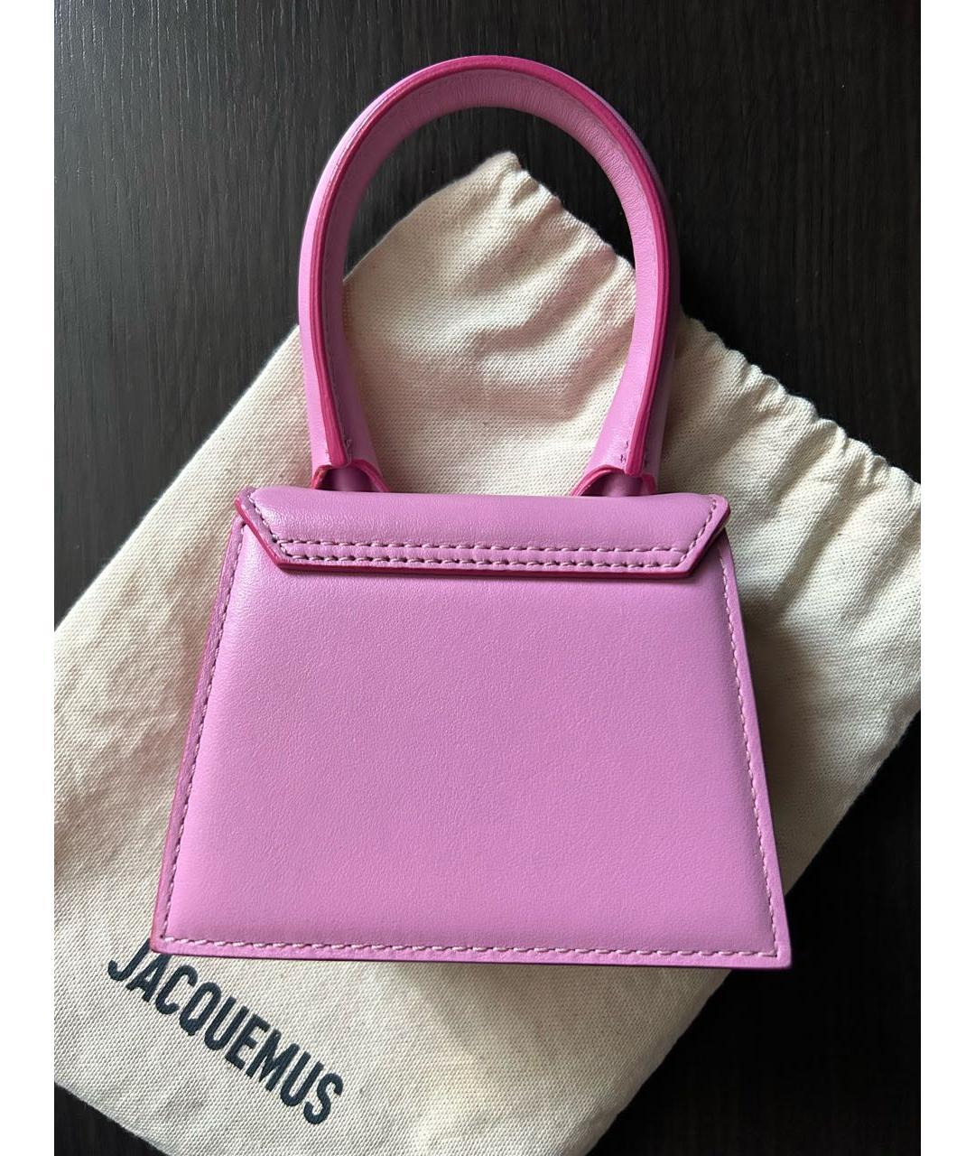 JACQUEMUS Розовая кожаная сумка через плечо, фото 3