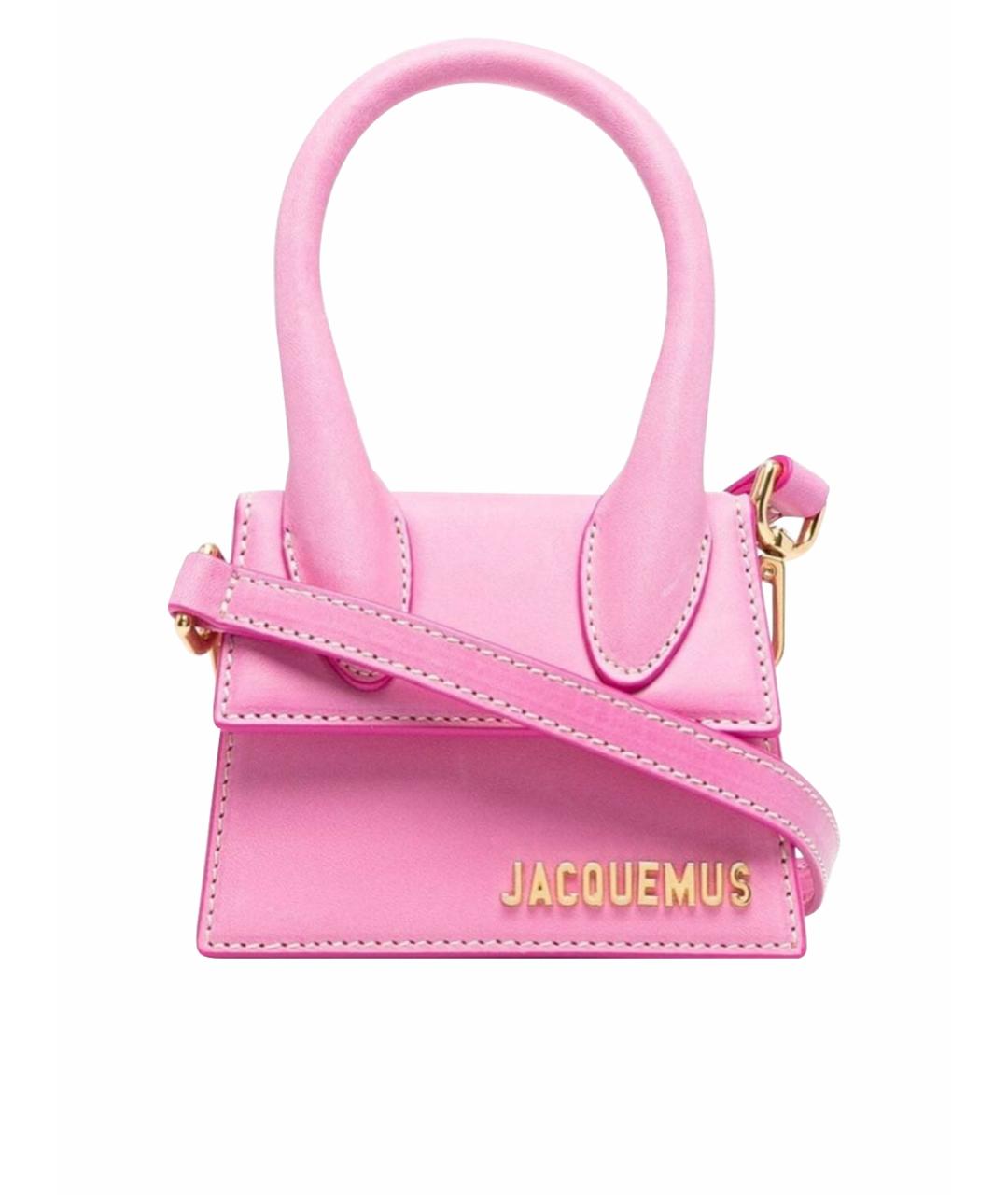 JACQUEMUS Розовая кожаная сумка через плечо, фото 1