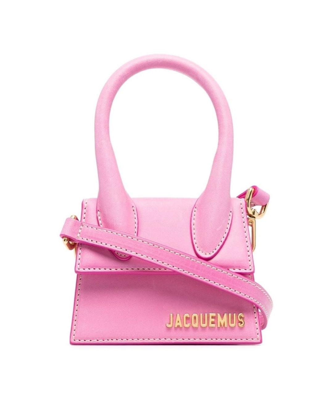 JACQUEMUS Розовая кожаная сумка через плечо, фото 9