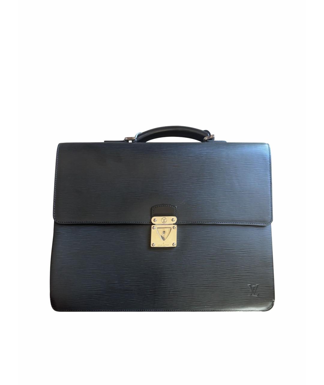 LOUIS VUITTON Черный кожаный портфель, фото 1