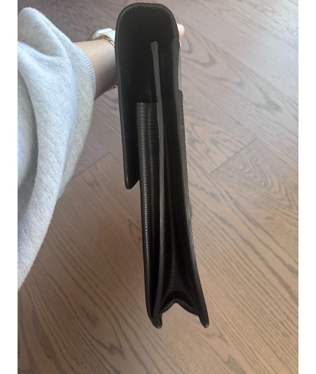 LOUIS VUITTON Черный кожаный портфель, фото 6