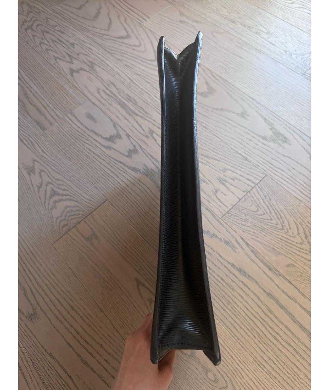 LOUIS VUITTON Черный кожаный портфель, фото 7