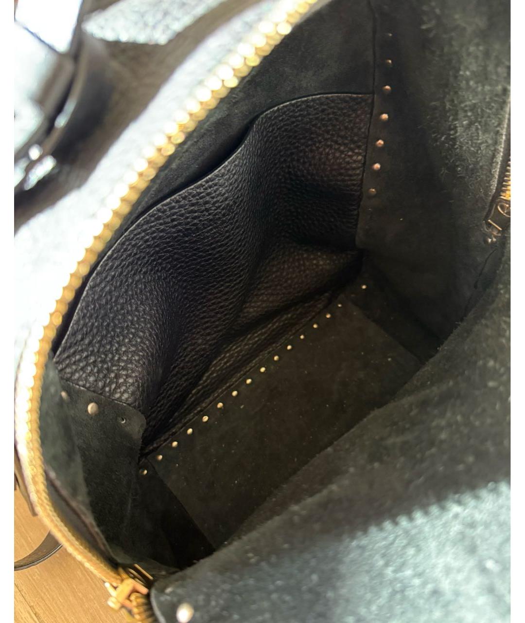 VALENTINO Черный рюкзак из лакированной кожи, фото 7