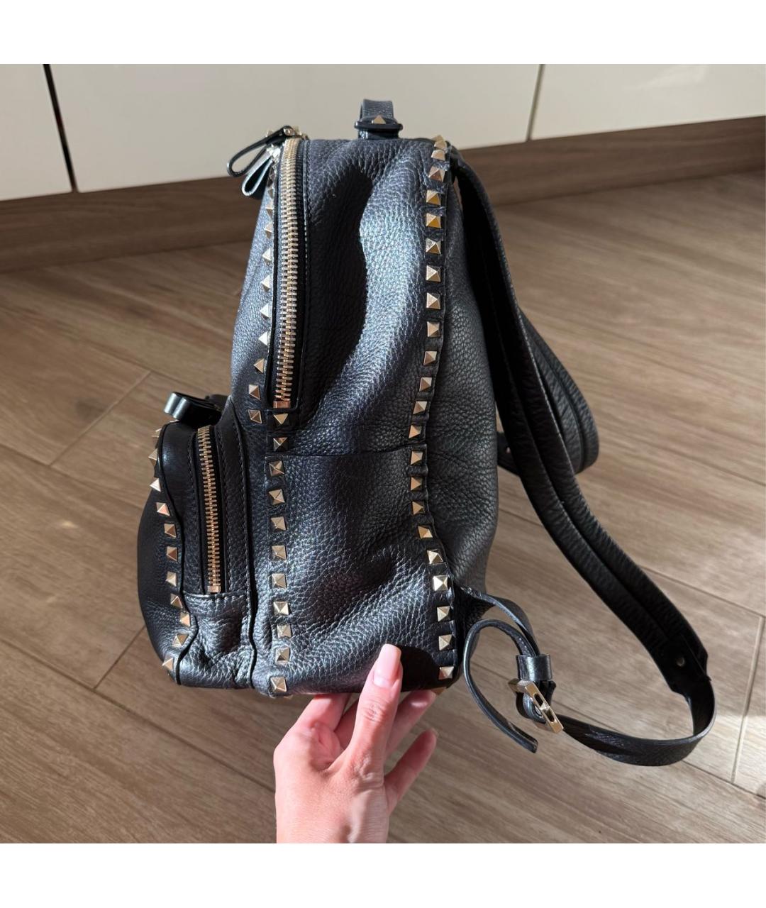 VALENTINO Черный рюкзак из лакированной кожи, фото 3