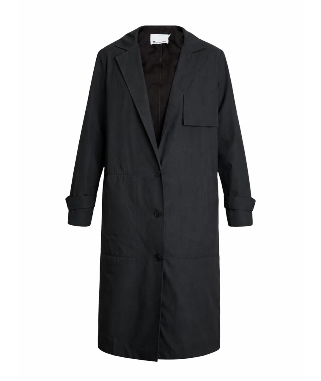 T BY ALEXANDER WANG Черный хлопковый тренч/плащ, фото 1