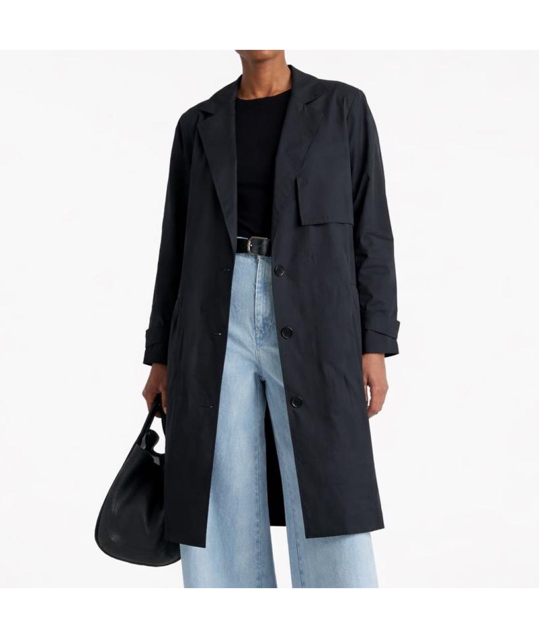 T BY ALEXANDER WANG Черный хлопковый тренч/плащ, фото 7