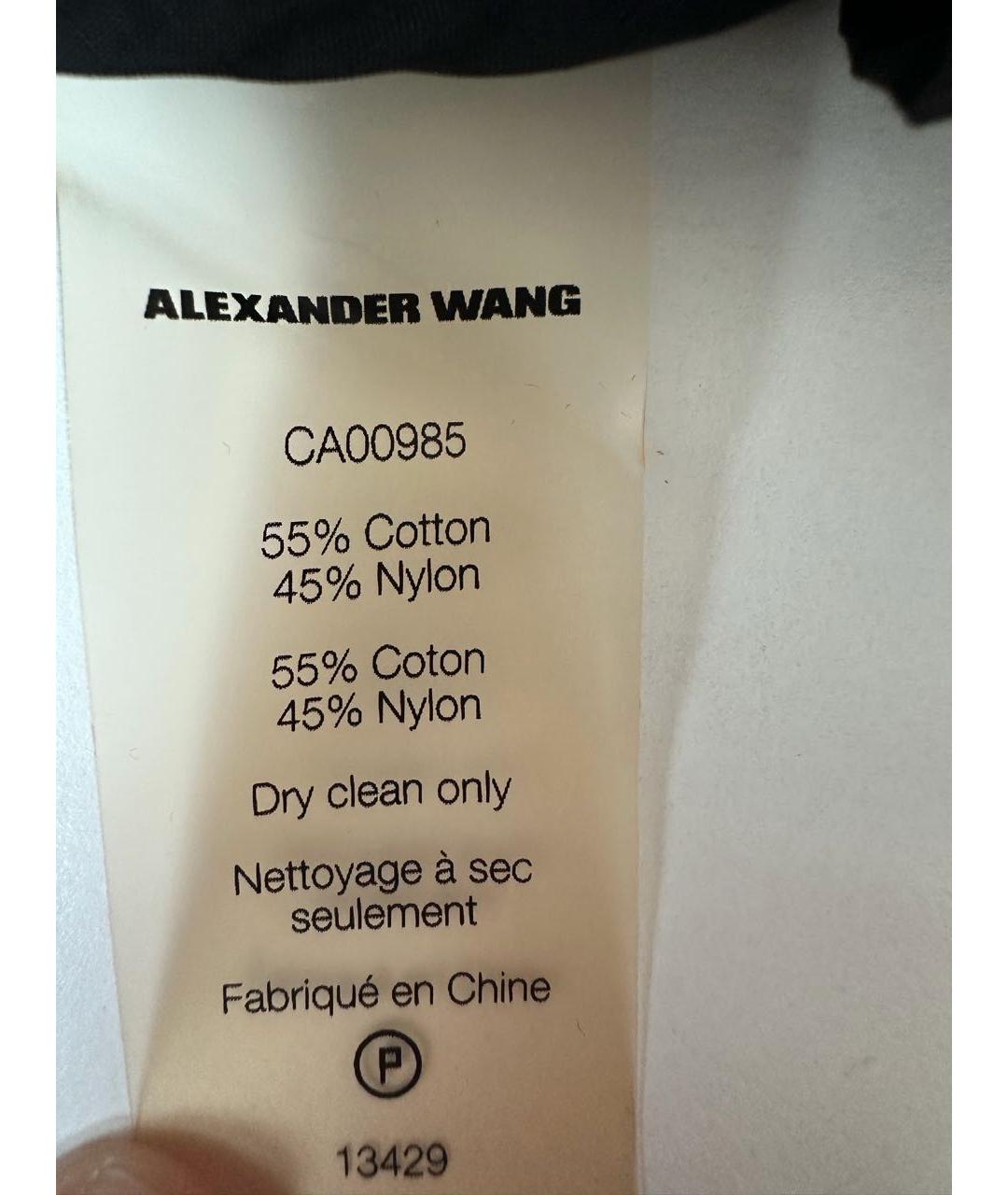 T BY ALEXANDER WANG Черный хлопковый тренч/плащ, фото 6