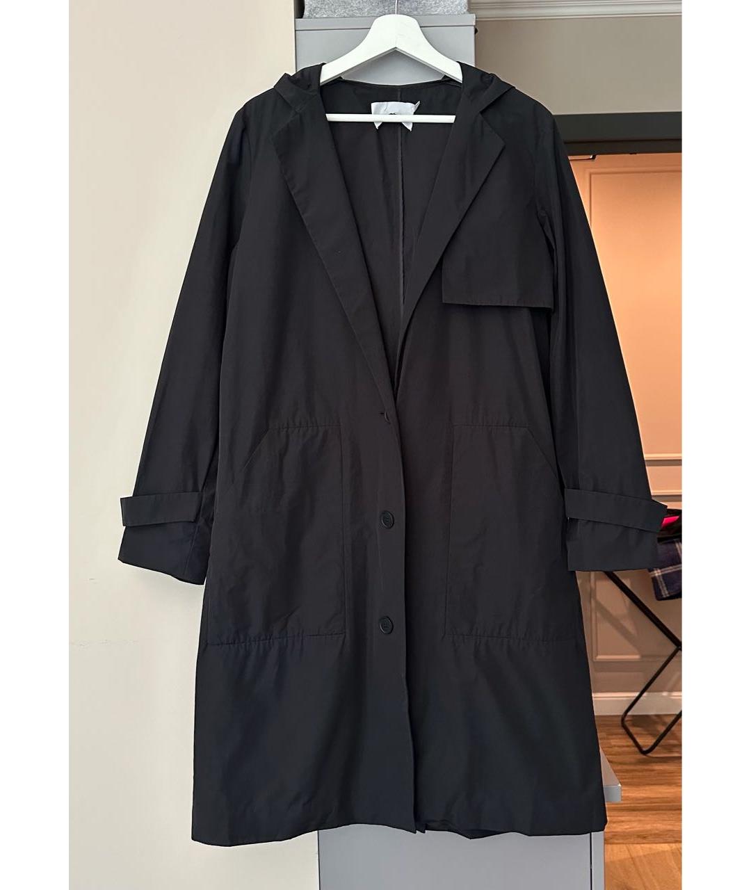 T BY ALEXANDER WANG Черный хлопковый тренч/плащ, фото 2