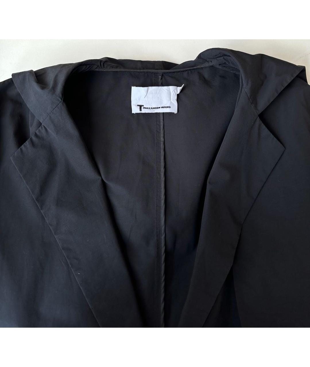 T BY ALEXANDER WANG Черный хлопковый тренч/плащ, фото 4