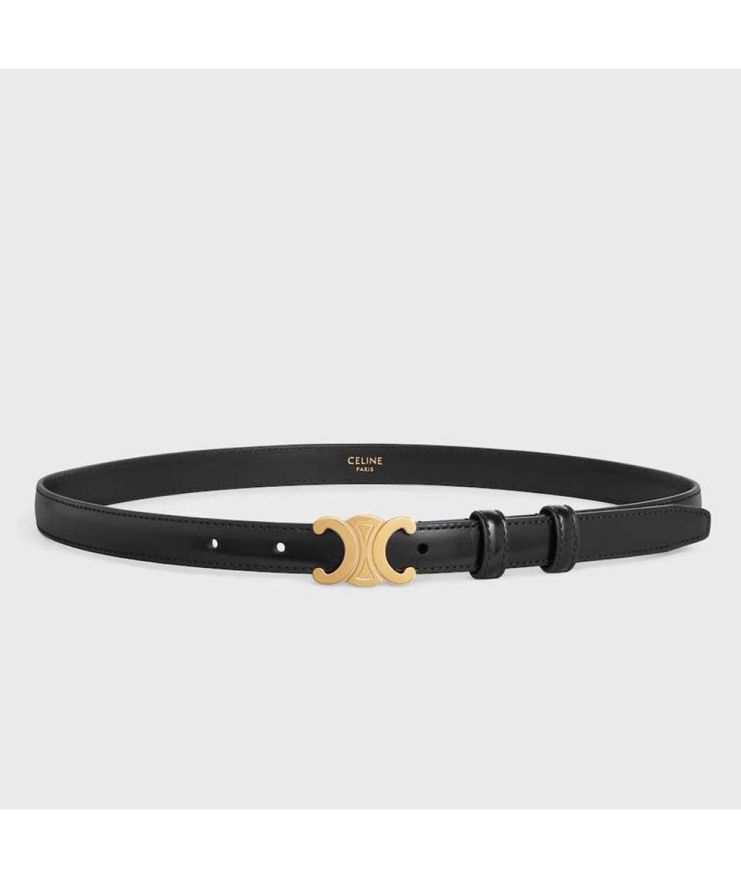CELINE Черный кожаный ремень, фото 5