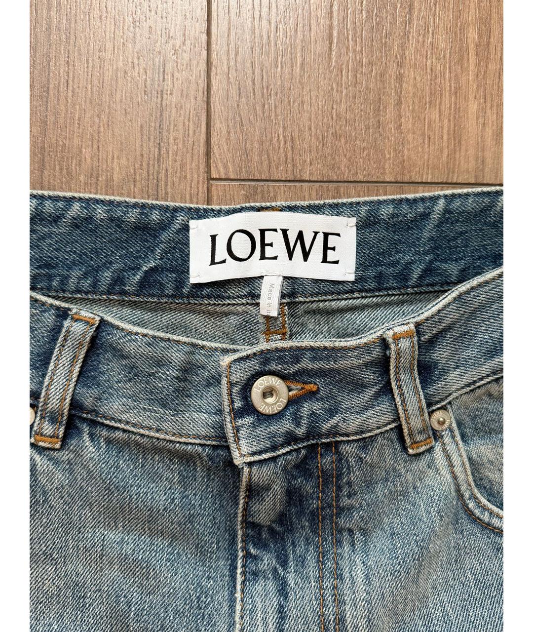 LOEWE Голубые хлопковые прямые джинсы, фото 3