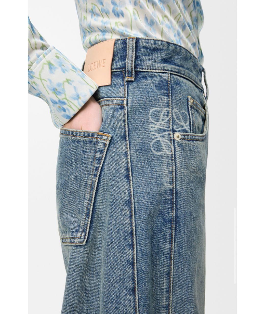 LOEWE Голубые хлопковые прямые джинсы, фото 5