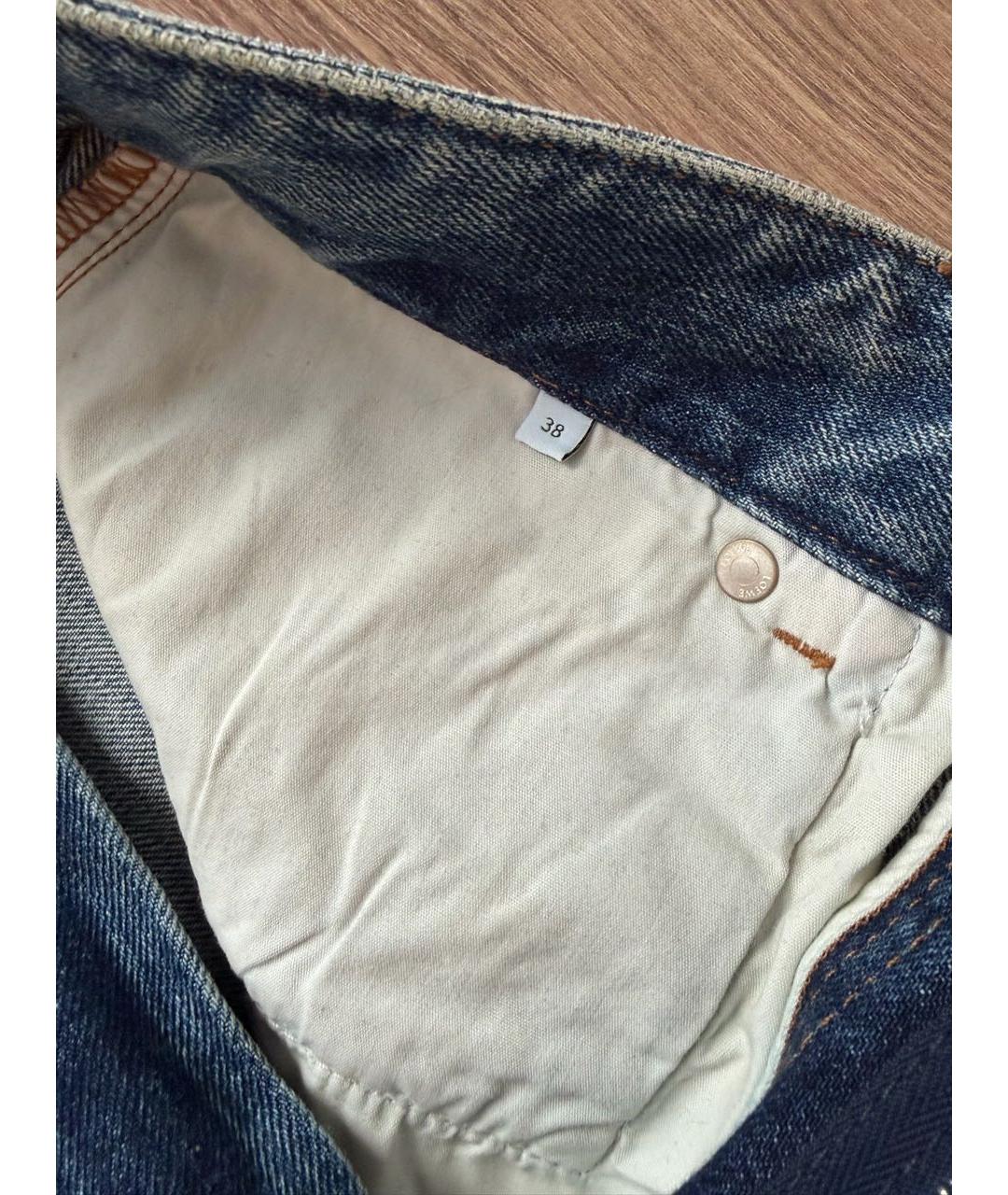 LOEWE Голубые хлопковые прямые джинсы, фото 4