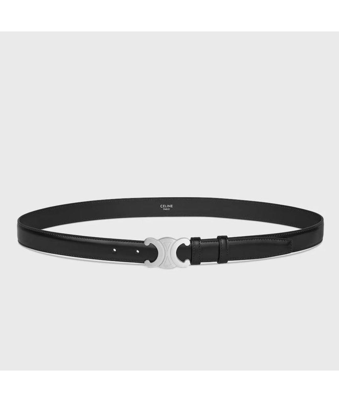 CELINE Черный кожаный ремень, фото 5