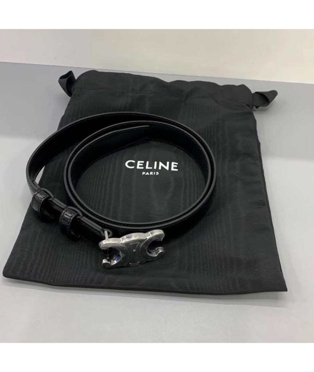 CELINE Черный кожаный ремень, фото 2