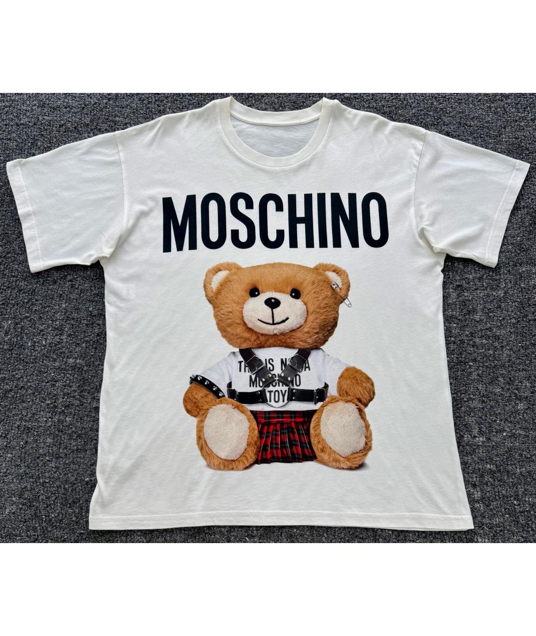 MOSCHINO Белая хлопковая футболка, фото 9