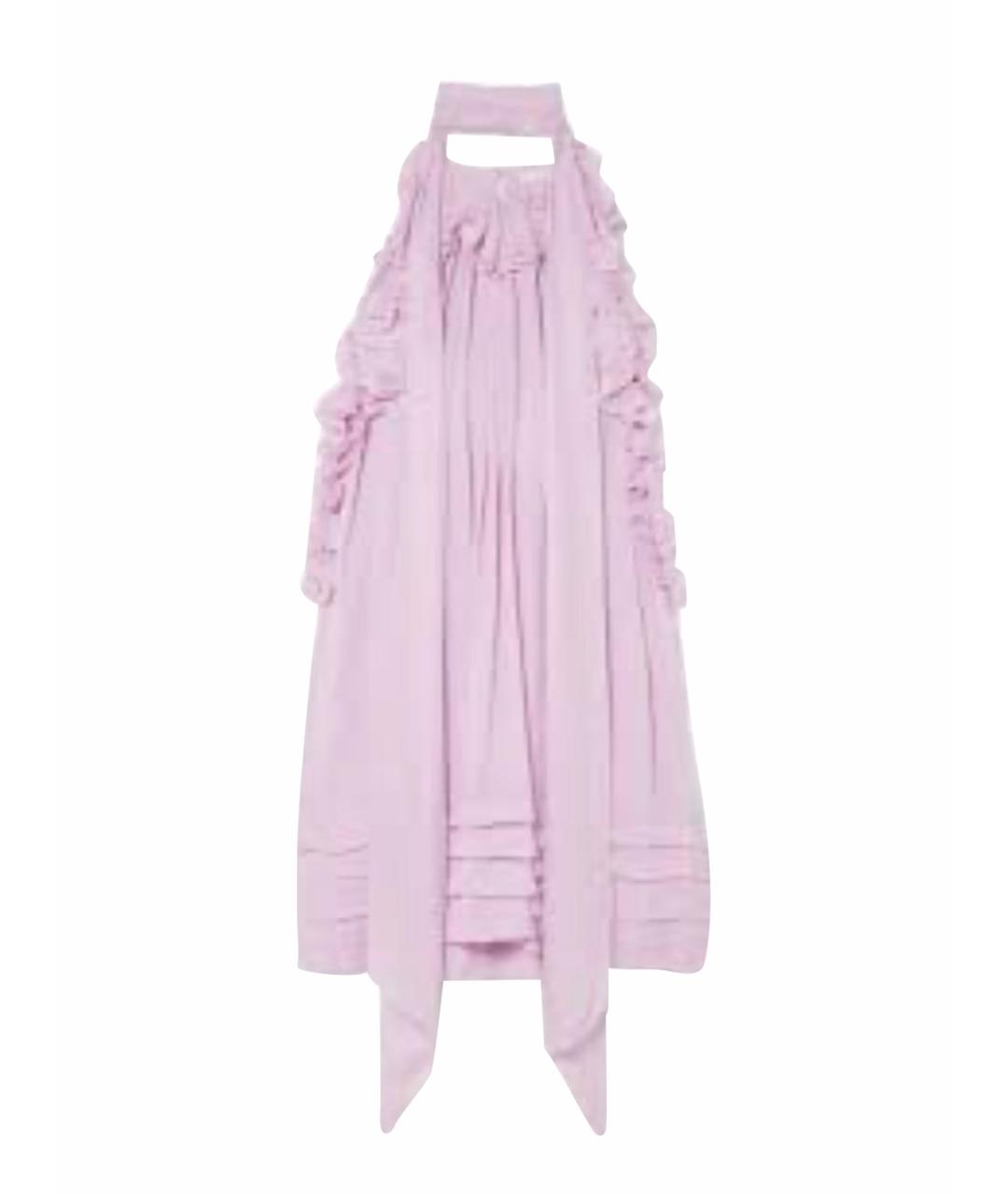 CHLOE Розовое шелковое платье, фото 1