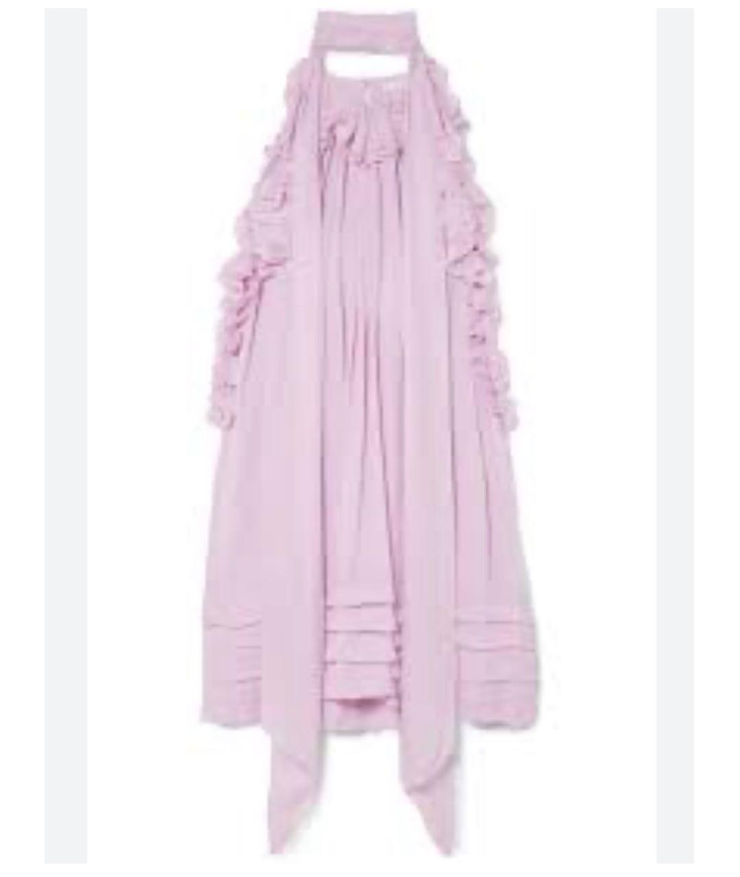 CHLOE Розовое шелковое платье, фото 5