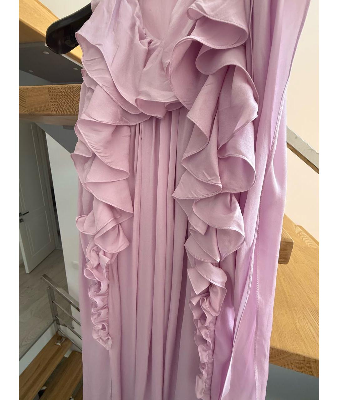 CHLOE Розовое шелковое платье, фото 4