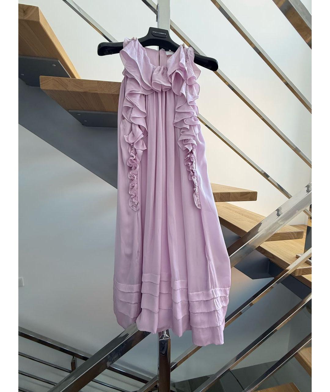 CHLOE Розовое шелковое платье, фото 2