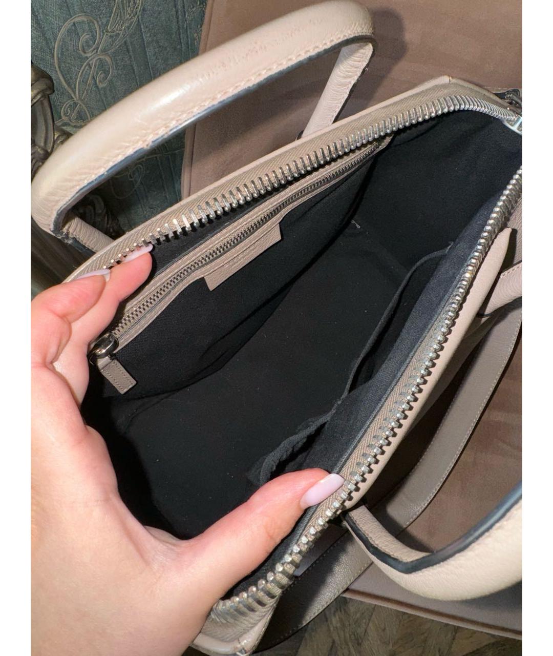 GIVENCHY Бежевая кожаная сумка с короткими ручками, фото 5