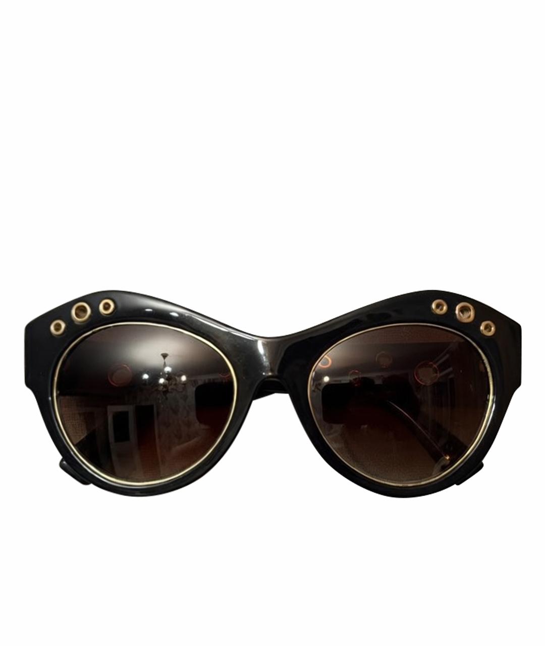 VERSACE Черные пластиковые солнцезащитные очки, фото 1