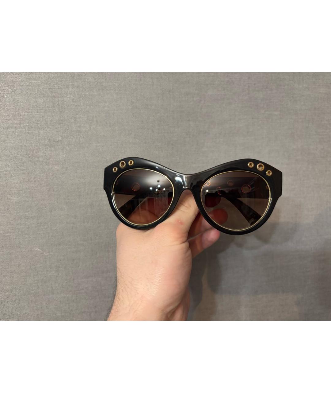 VERSACE Черные пластиковые солнцезащитные очки, фото 9