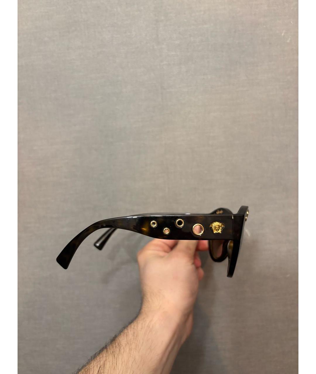 VERSACE Черные пластиковые солнцезащитные очки, фото 3