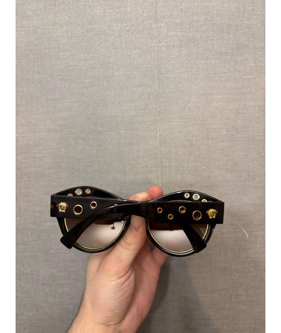 VERSACE Черные пластиковые солнцезащитные очки, фото 2