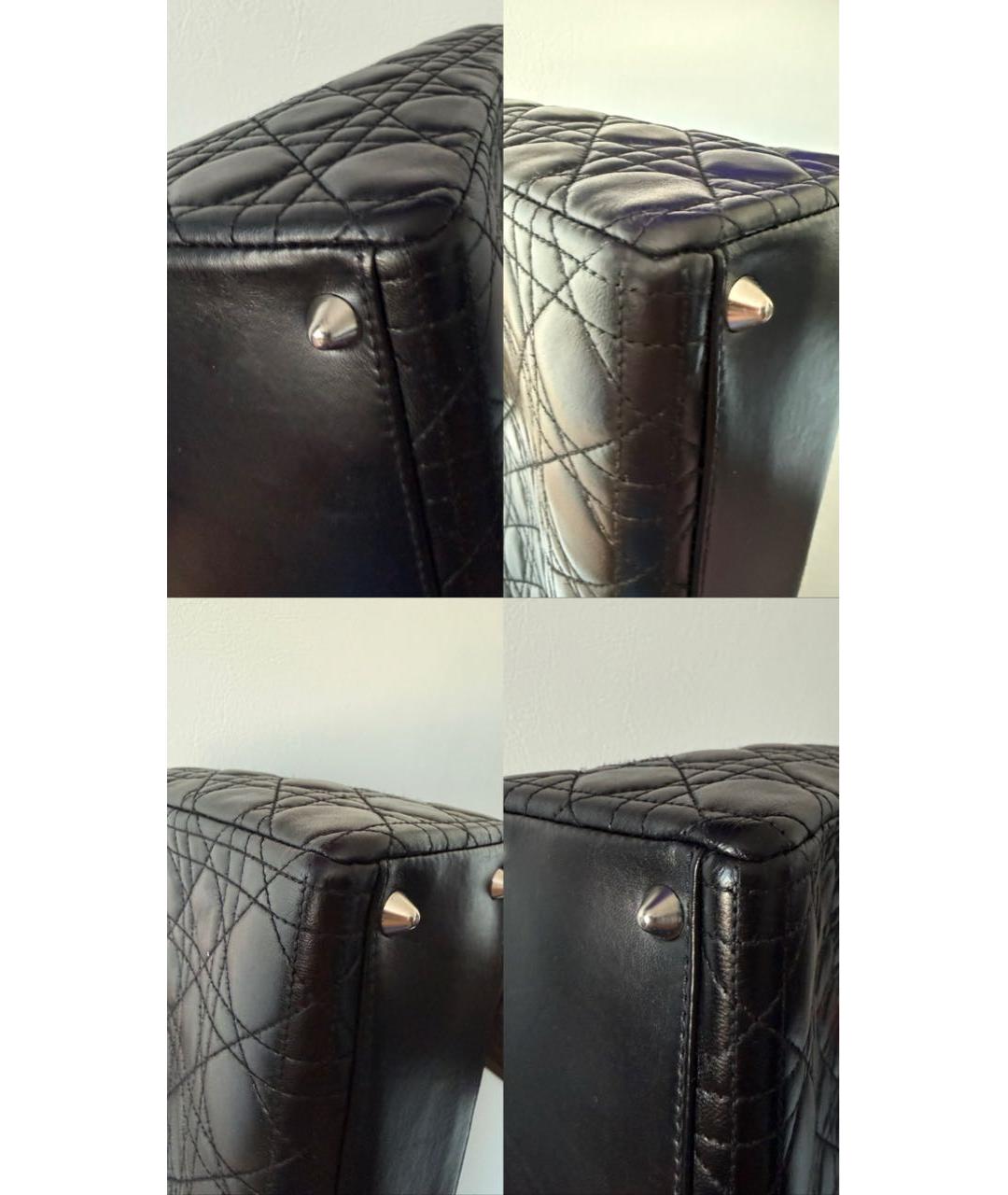 CHRISTIAN DIOR Черная кожаная сумка с короткими ручками, фото 8