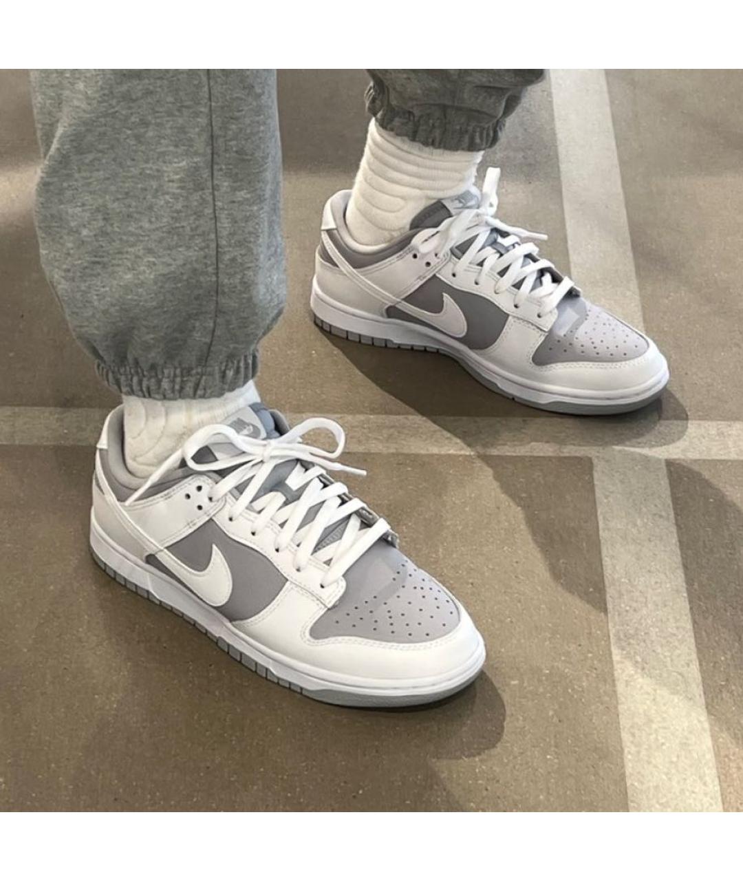 NIKE Серые кожаные низкие кроссовки / кеды, фото 6