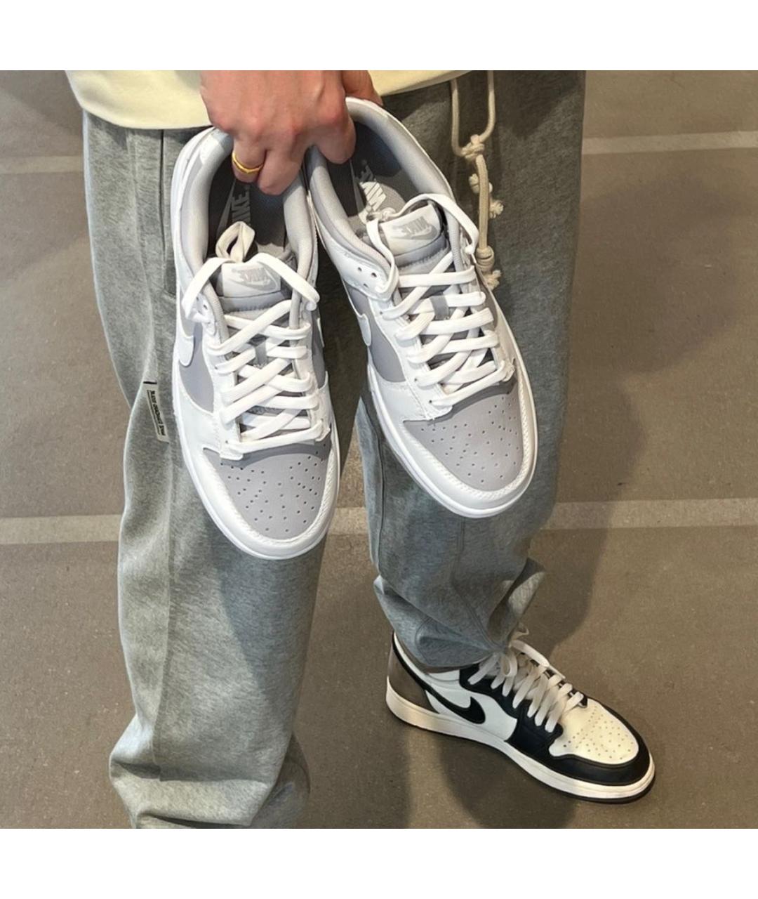 NIKE Серые кожаные низкие кроссовки / кеды, фото 7