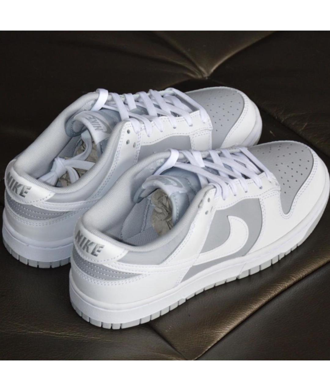 NIKE Серые кожаные низкие кроссовки / кеды, фото 3