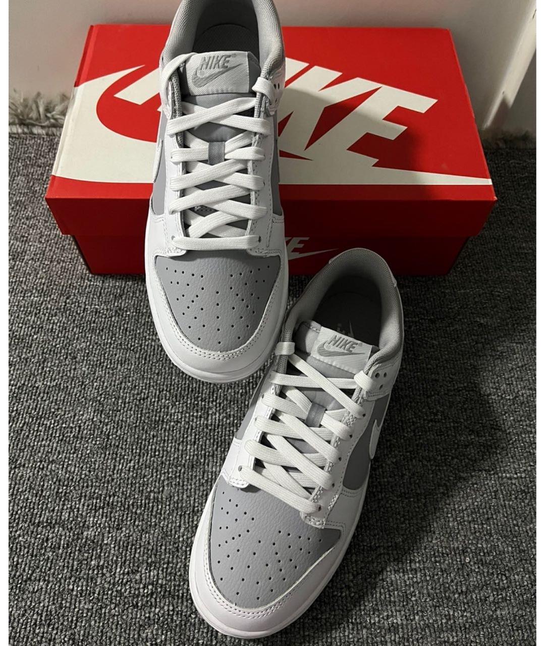 NIKE Серые кожаные кроссовки, фото 5