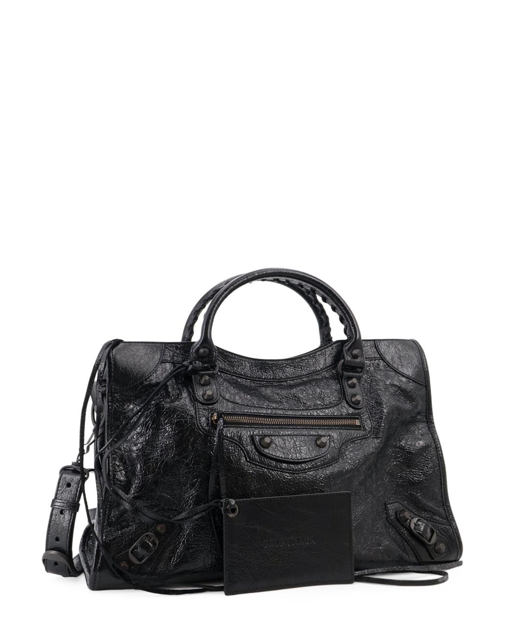 BALENCIAGA Черная кожаная сумка тоут, фото 3