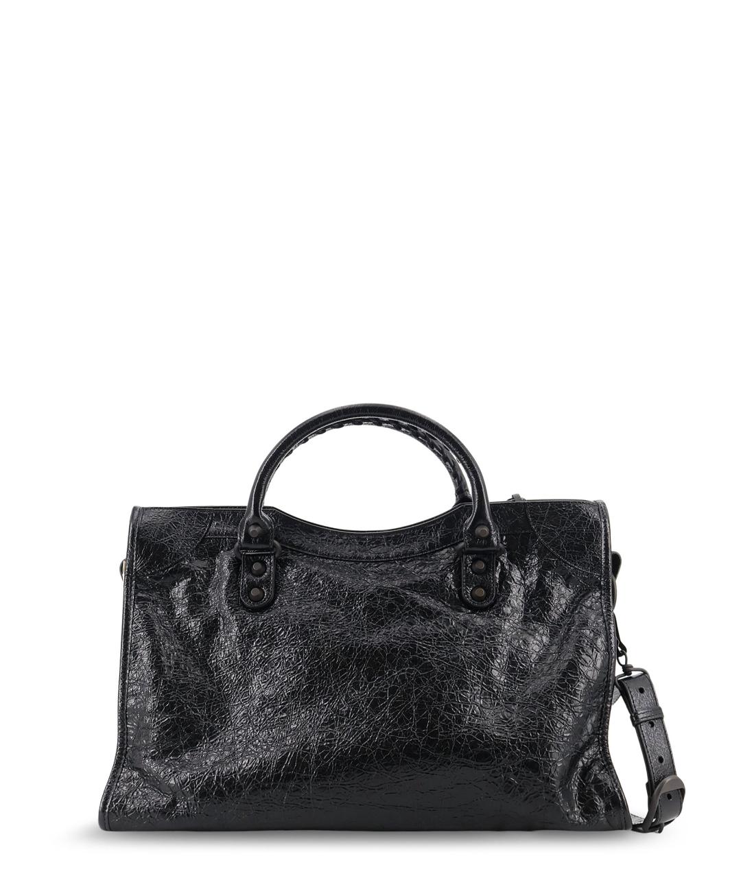 BALENCIAGA Черная кожаная сумка тоут, фото 2